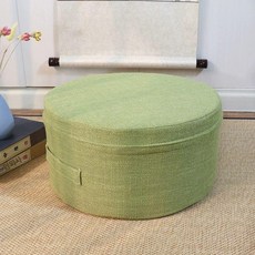 패드 가정용 방음 매트 홈트 키높이 쿠션 패브릭 사각, 둥근 천으로 만든 연두색, 손잡이없음 지름 40 40 높이 10cm, 1개