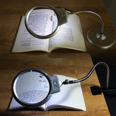 LED 탁상 돋보기 4배율 집게형 자바라 작업용 독서 정비 확대경, 스탠드 자바라확대경, 1개