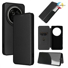 碳纖維磁吸翻蓋皮套，適用於 Sharp AQUOS 系列手機