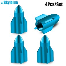 4PCS 자동차 밸브 수류탄 먼지 스템 알루미늄 공기 트럭 자전거 커버, C0063 Sky Blue