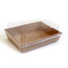 [CLS+] 크라프트 무지 직사각(중) 뚜껑 세트 140x130x35mm (뚜껑높이 35mm), 100개, 1개