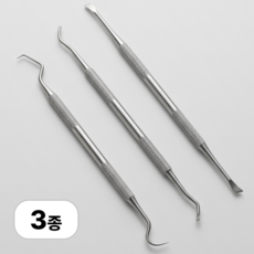 로멀리 반려동물 애견 치석제거 기구, 3개, 실버