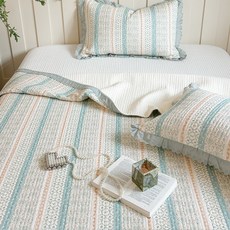 수스존 오가닉 목화솜 순면100 피그먼트 패밀리 사계절 침대패드 + 베개커버 세트, 오션블루+베개커버2EA