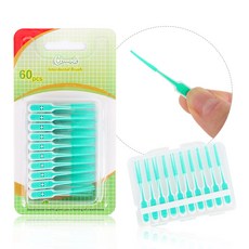 클린픽 실리콘 소프트 인터덴탈 치간칫솔 전체사이즈가능 케이스증정, 1세트, 60개입, 0.7mm