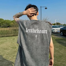 HYC 美式十字星印花 麂皮絨坦克背心 磨毛吊嘎 B153