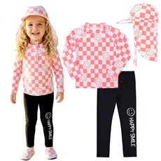 보니따 아동래쉬가드 상하수영복 플랩캡 세트