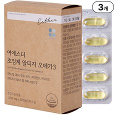 본사직영 여에스더 초임계 알티지 오메가3 1020mg, 30정, 3박스