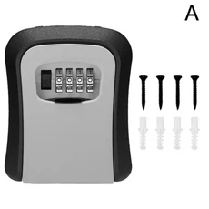 벽걸이 형 키 보관함 조합 잠금 장치가있는 안전한 방수 도난 방지 박스 12 디지털 암호 사무실 홈 실외 사, 01 gray