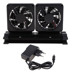 수족관 냉각기 수냉식 선풍기 2개 소형 중형 대형 어류용 선풍기 Ta용 선풍기 장착, EU