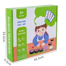 木製玩具E2G 壽司高手多人對戰桌遊遊戲 兒童益智思維桌遊 商檢合格, 1個, 彩盒微凹（已折扣、商品完整、自用可選）