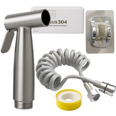 제이에스맘 올스텐 욕실 베란다 화장실 스프레이건 3m 호스 4종 세트 청소건, 실버, 1개