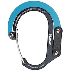 GEAR AID HEROCLIP 카라비너 클립 및 후크 (스몰) 지갑 유모차 및 백팩용 블랙 앤 블루 1팩, Black & Blue
