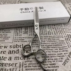 專業理髮剪刀 無痕牙剪 440c 銀色手柄, 1個, 如圖所示