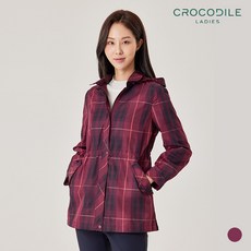 크로커다일레이디 크로커다일레이디체크무늬포인트허리스트링있는후드점퍼CLAFJP204-쇼핑점