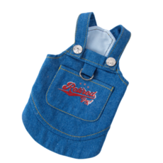 멍담 강아지 멜빵 청치마 청바지 데님 하네스, 1개, 진청