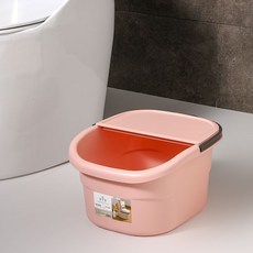 加厚足浴盆 帶蓋保溫 小腿洗腳盆 家用養生塑料深盆, 胭脂紅【帶蓋保溫-耐高溫】,單桶【帶蓋-無贈品】, 1個