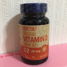 美國Deva 非活性維他命D 90粒 800IU 素食D2, 1個, 1罐