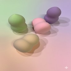 복자마켓 똥퍼프 퍼프 메이크업 스펀지 총 8개입 / 고정세, 1세트, 4종 각 2개 (총 8개입) 고정세트
