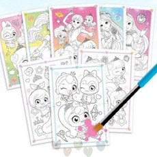 캐릭터 색칠 엽서 세트 어린이 미술 활동지 물감 놀이 교육 교구 그리기 재료, 1개, 상세페이지 참조