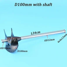 40mm/60mm/70mm/85mm/100mm/120mm 알루미늄 임펠러 워터 제트 rc 모델 보트용 316 스테인레스 스틸 샤프트, 12 D100mm with shaft