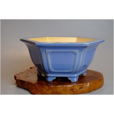 【小樹安每】中國盆缽-宜興均釉額面六角鉢20cm，精選陶土，六角造型，典雅餐桌擺設, 1個