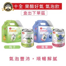 十全 果醋氣泡飲 梅子莓果風味 250ml 17種益生菌 糯米醋, 1個, 箱出，非手提盒)梅子_果醋好氣(箱