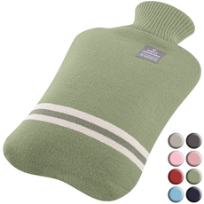 핫윈터 2L 냉보온 물주머니 핫 찜질팩 + 니트 커버 세트, 1개, 그린