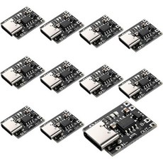 보호 회로 및 LED 충전 표시기가 있는 10팩 3.7V 리튬 배터리 보드 초미니 USB 타입 C 4.2V 모듈, 보호 회로 및 LED 충전 표시기가 있는 10팩 3.7