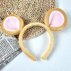 동물 머리띠 생일 파티 놀이공원, 1개, A14.쥐-연갈색