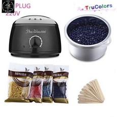 하드 왁스 기계 세트 피부 관리 미용 기기 홈케어 슈거링 왁싱 제품 패키지 브라질리언, 검은색 머신 세트 EU, 1개