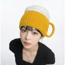 조이데이 웃긴 모자 맥주 비니, 1개, 옐로우