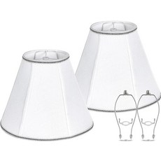 PAPAYA 램프 쉐이드 플리츠 블랙 하드백 엠파이어 트랜지셔널 상단 15.2cm(6인치) x 하단 33cm(13인치) 높이 24.9cm(9.8인치) (스파이더 피터) 버섯, Beige-2 Pack