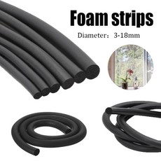 수도 동파 방지 커버 배관 3/1M 직경 3/4/5/6/7/8/10/12/15/18mm 고체 검정색 씰링 스트립 니트릴 고무 원형 EPDM 폼, 옵션02) Dia 4mm 3M