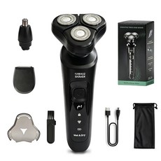 디엔피오 남자 전기 면도기 생활방수 (건습 겸용) 플로팅 헤드 무상AS, 블랙, 9D-SHAVER
