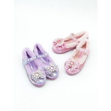 여아 나비 보석 진주 털 LED 구두 122976