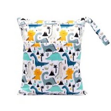 可愛恐龍圖案尿布收納袋 輕巧防水多功能, 無