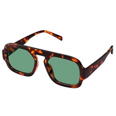 KesaPlan 여성용 트렌디한 스퀘어 에비에이터 선글라스 빈티지 플랫 탑 디자이너 쉐이드 세련된 프레임 선글라스 A1 거북이/그린 미디엄