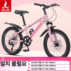 KN 20인치자전거 20인치자전거 자전거20인치, 단일 속도, 18인치, 스포크 휠 연분홍 A