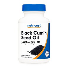 뉴트리코스트 블랙 커민 씨드 오일 1000mg 소프트젤 120정 1병, 1개