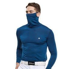 <스타일랑> 남성 긴팔 마스크 티셔츠 / 마스크 일체형 마스터 골프 아웃도어 등산 스포츠 스판 긴팔 마스크티
