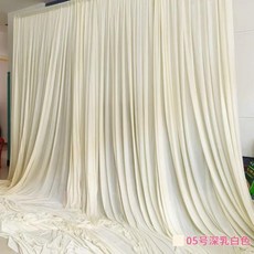 good 背景紗幔婚禮舞臺韓式裝飾幕布亞光牛奶絲彈力布打底背景布幔, 深乳白色  2倍褶皺 , 3米高*3米寬 源頭, 1個