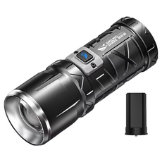 微笑鯊 SD7100 極光遠射手電筒 黃光手電筒 大功率強光手電筒 露營燈 照明燈, 1個, 【白光】微笑鯊 SD-7100