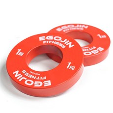 이고진 저중량 컬러 바벨 중량 원판 1kg 51D 2개, 패션레드