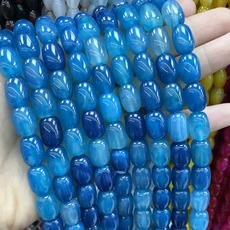 10X14MM 드럼 배럴 모양 천연석 다채로운 마노 루즈 스페이서 참 DIY 팔찌 목걸이 액세서리, 01 10X14MM about 13pcs, 03 16