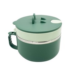 倍麗森 304不鏽鋼雙層泡麵碗 1300ML EI0012, 莫蘭迪綠, 詳見包裝