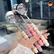 스테인리스 롱 스푼 티 스텐티 커피, 1개, 진주숟가락-블랙 17.5cm