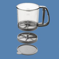 芙詩雅烘焙坊 手持雙層附蓋麵粉篩，手壓式半自動過濾糖粉篩，杯型烘焙器具, 1個