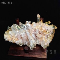 哥倫比亞粉紅列木里亞金色療癒者晶簇0813-31號 (附底座) Lemurian/列木尼亞/雷姆尼亞, 1個