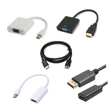 컴퓨터모니터연결 프로젝터연결 HDMI VGA RGB MiniDP 컨버터 영상출력 듀얼모니터
