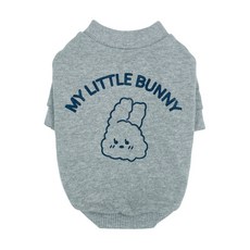 Grooming Dog 寵物小兔子圓領T恤, 灰色